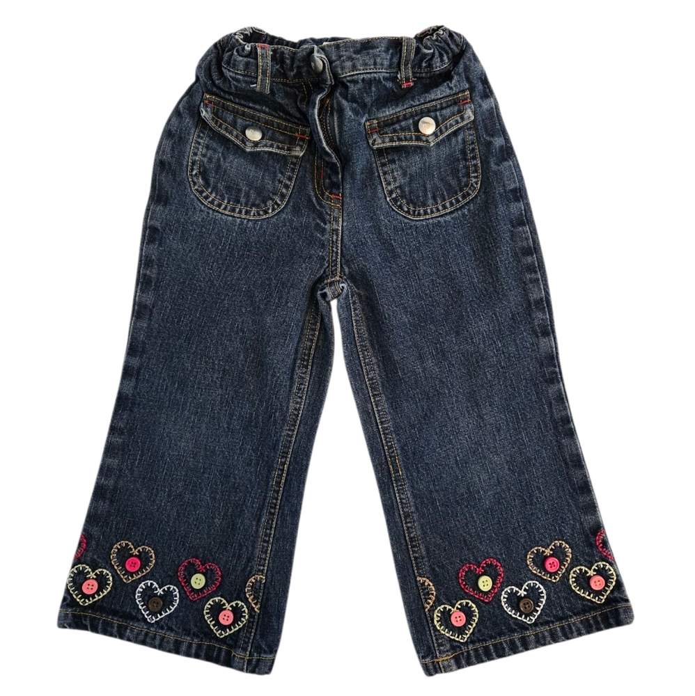 Gymboree Y2k Denim Jeans with Heart Embroidery